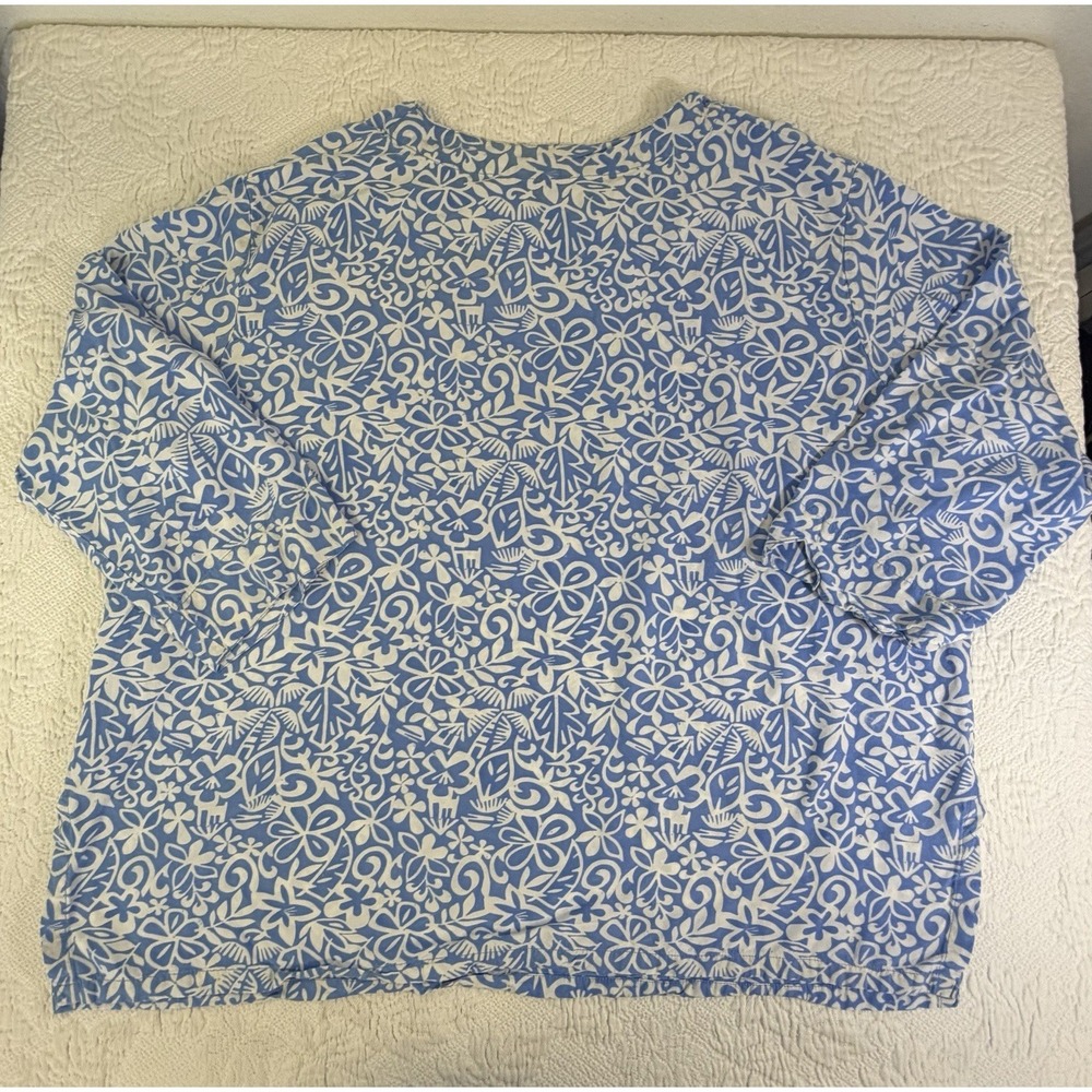 Blue Ginger Hawaii Tunic Top Size 2XL Blue Floral Beach Vacation Resort Plus